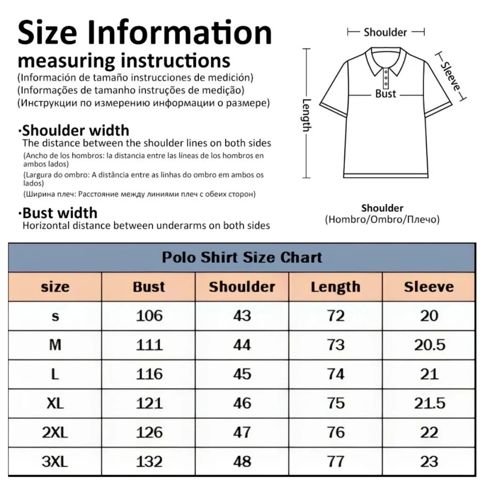 2025 Men's T-shirt Classic Short sleeved Polo Shirt Summer Top Casual T-shirt Button Lapel Super Large S-3XL Casual Polo Shirt