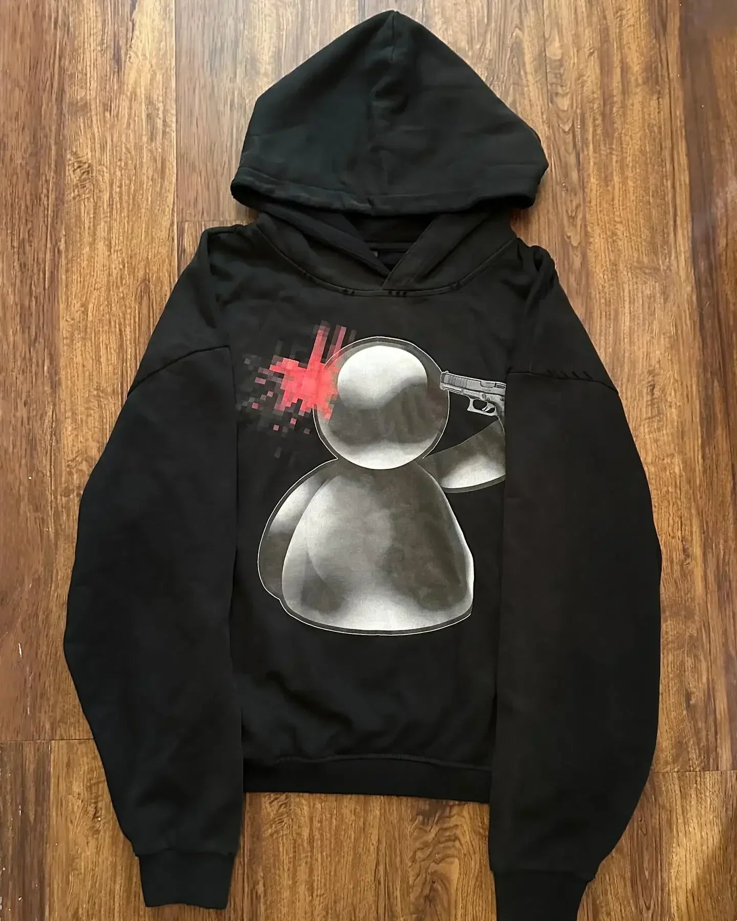 Sudadera Harajuku, sudaderas con capucha grises Vintage, ropa Y2k, Tops, ropa de calle informal gótica, Sudadera con capucha Grunge de gran tamaño, chándal, ropa para hombre