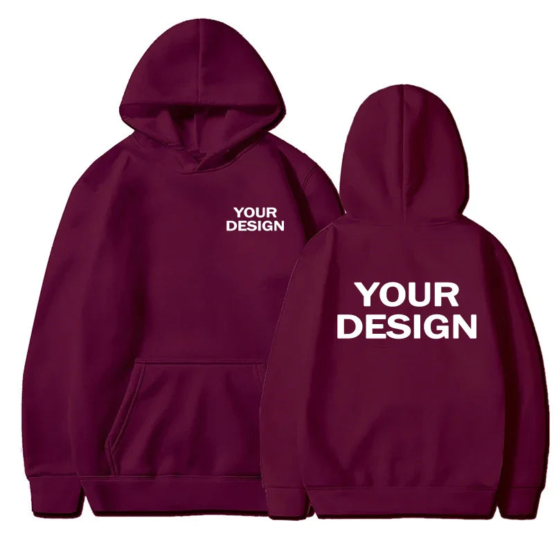 Sudaderas con capucha con estampado personalizado para hombre y mujer, ropa informal holgada, sudaderas con capucha de Color sólido, sudaderas de calle con personalidad de manga larga