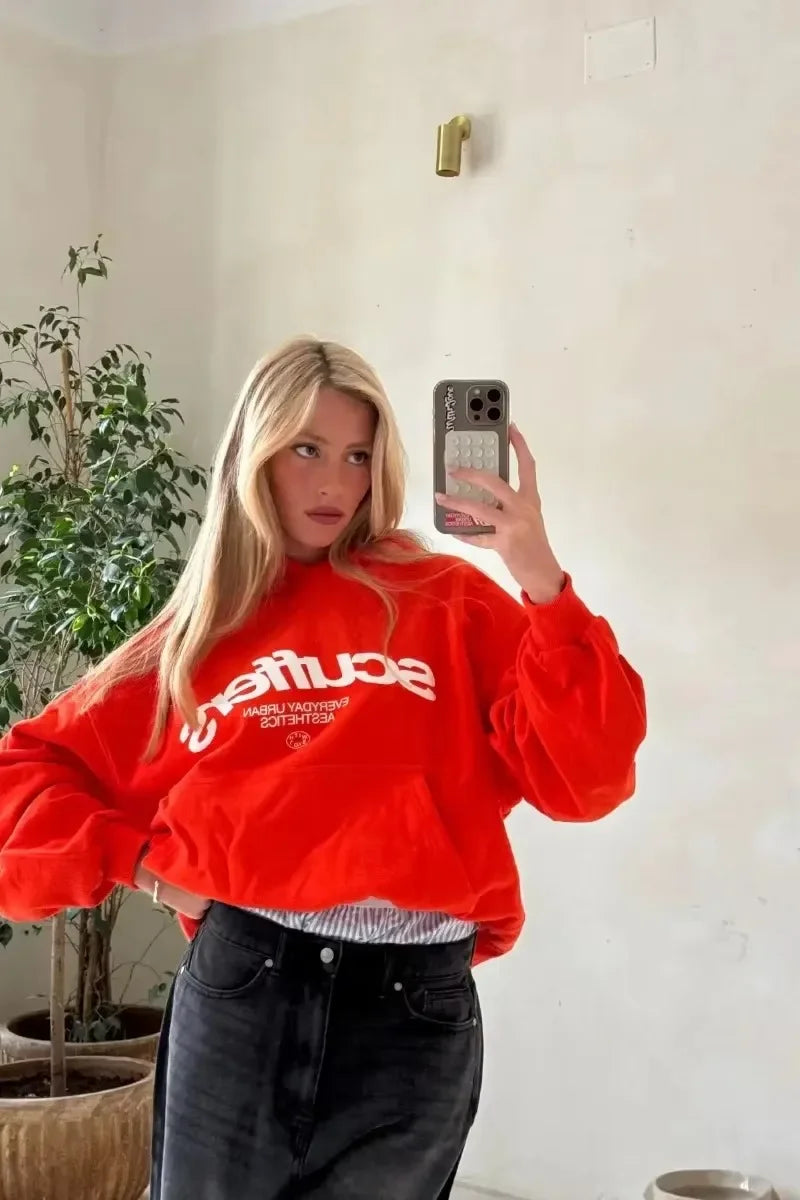 Sudaderas Y2k para hombres y mujeres, Sudadera con capucha de moda Retro Harajuku, ropa de calle con estampado del alfabeto, top de tendencia Hip Hop, sudadera de gran tamaño