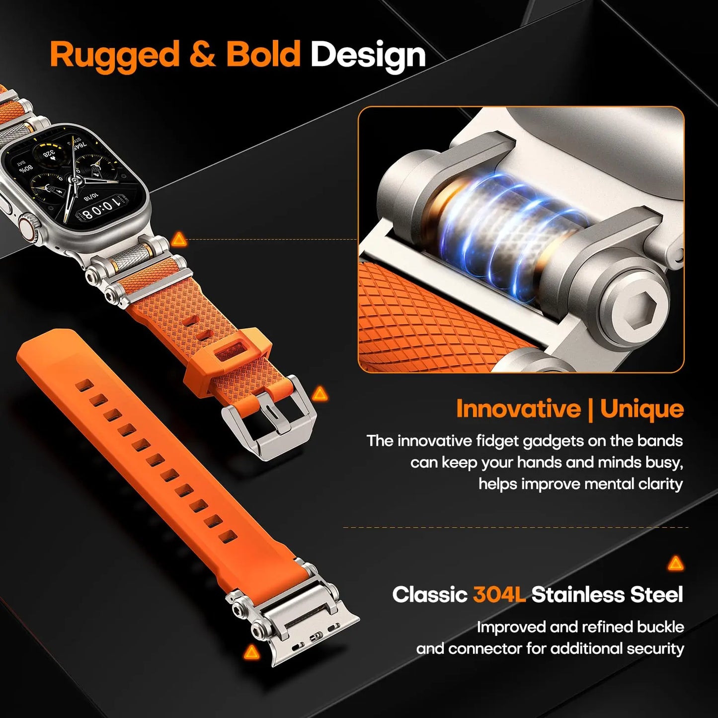 Rubber Sports Band for Apple Watch Ultra 2 49mm Series 10 9 8 7 Se 6 5 Strap for IWatch Ultra 46mm 45mm 44mm Luxury TPU Bracelet