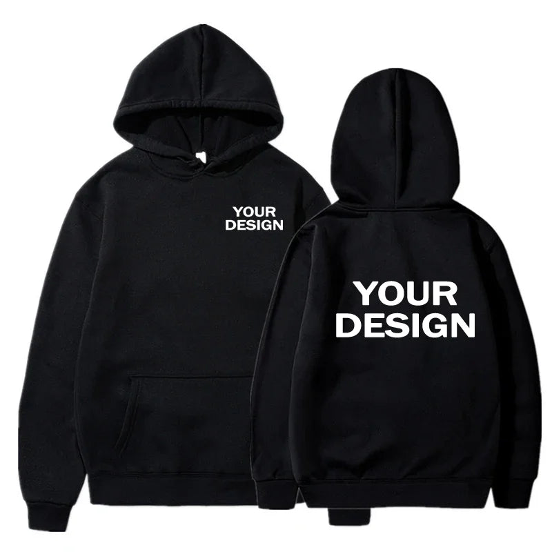 Sudaderas con capucha con estampado personalizado para hombre y mujer, ropa informal holgada, sudaderas con capucha de Color sólido, sudaderas de calle con personalidad de manga larga