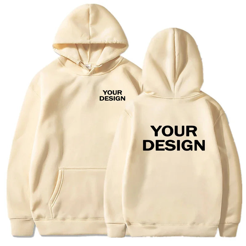 Sudaderas con capucha con estampado personalizado para hombre y mujer, ropa informal holgada, sudaderas con capucha de Color sólido, sudaderas de calle con personalidad de manga larga