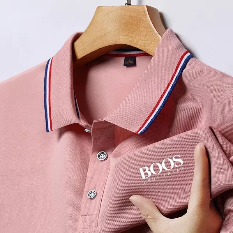 Nueva camisa Polo de manga corta informal de negocios bordada para hombre, Top transpirable cómodo de manga corta a la moda