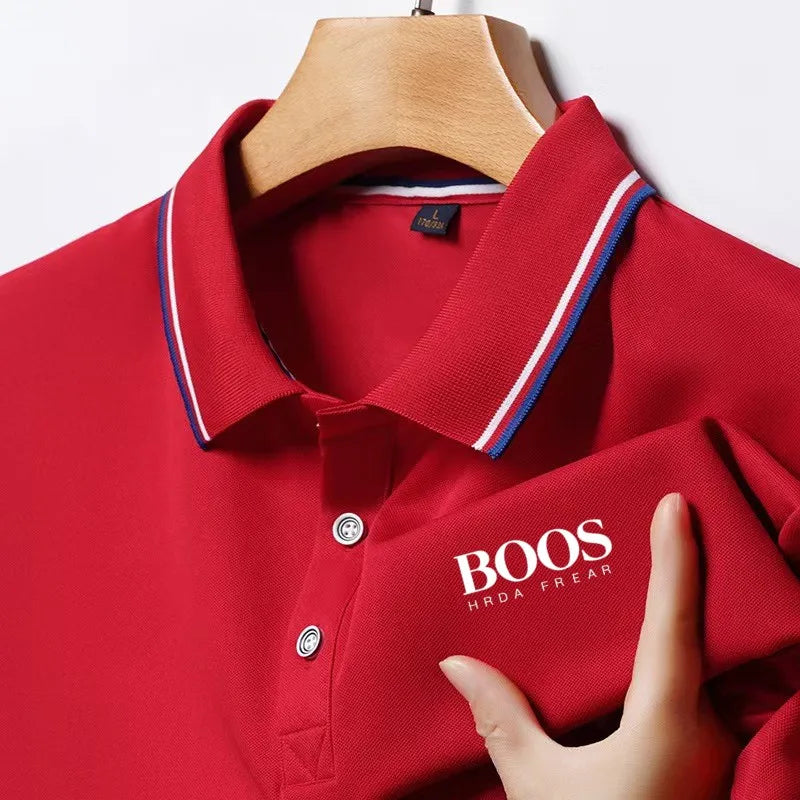 Nueva camisa Polo de manga corta informal de negocios bordada para hombre, Top transpirable cómodo de manga corta a la moda