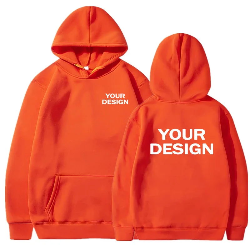 Sudaderas con capucha con estampado personalizado para hombre y mujer, ropa informal holgada, sudaderas con capucha de Color sólido, sudaderas de calle con personalidad de manga larga