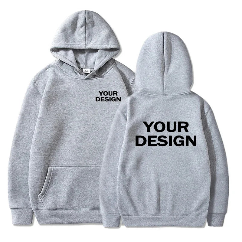 Sudaderas con capucha con estampado personalizado para hombre y mujer, ropa informal holgada, sudaderas con capucha de Color sólido, sudaderas de calle con personalidad de manga larga