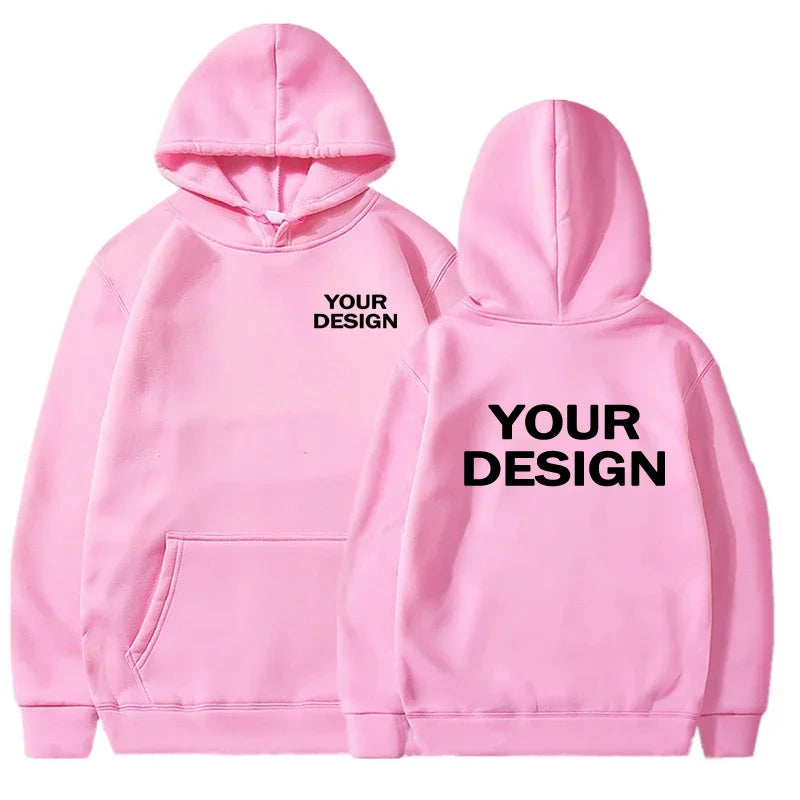 Sudaderas con capucha con estampado personalizado para hombre y mujer, ropa informal holgada, sudaderas con capucha de Color sólido, sudaderas de calle con personalidad de manga larga