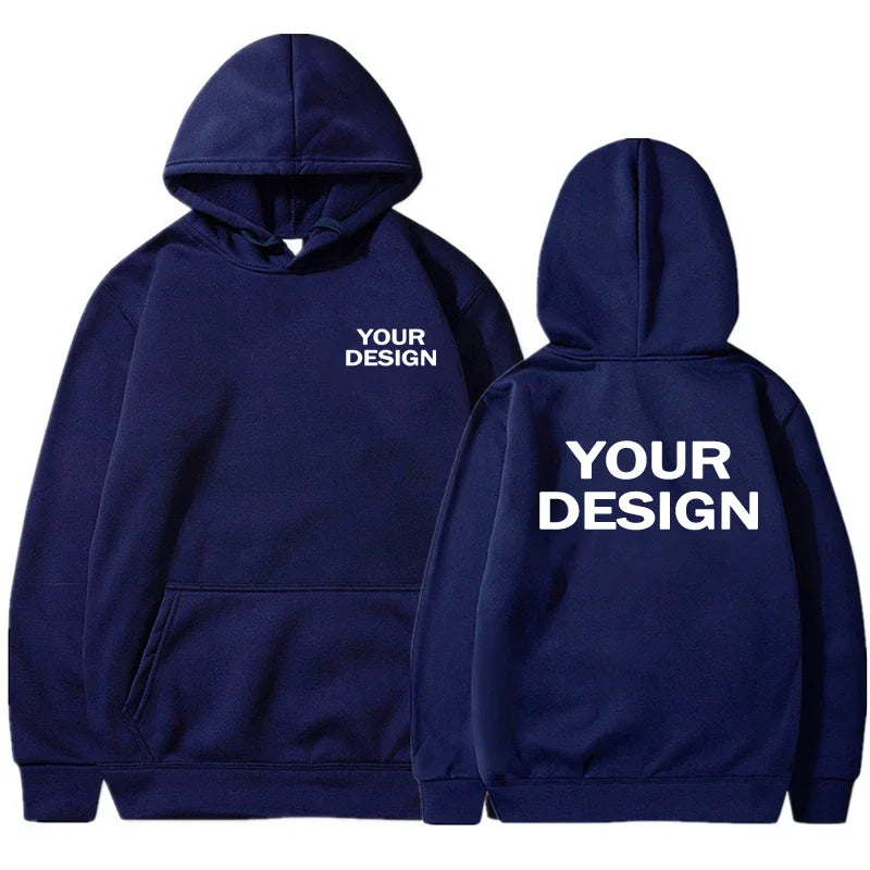 Sudaderas con capucha con estampado personalizado para hombre y mujer, ropa informal holgada, sudaderas con capucha de Color sólido, sudaderas de calle con personalidad de manga larga