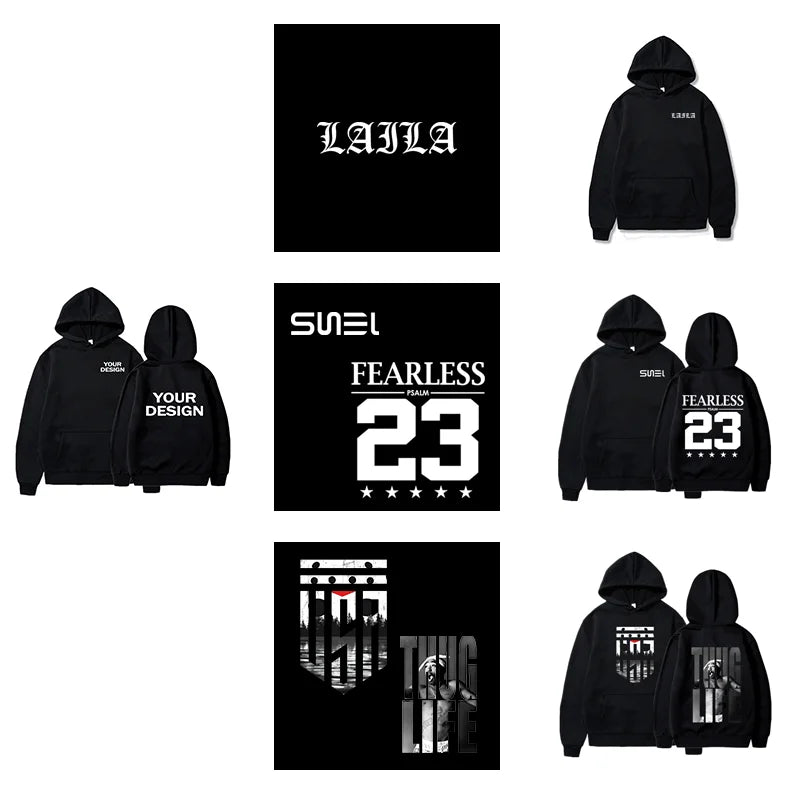 Sudaderas con capucha con estampado personalizado para hombre y mujer, ropa informal holgada, sudaderas con capucha de Color sólido, sudaderas de calle con personalidad de manga larga