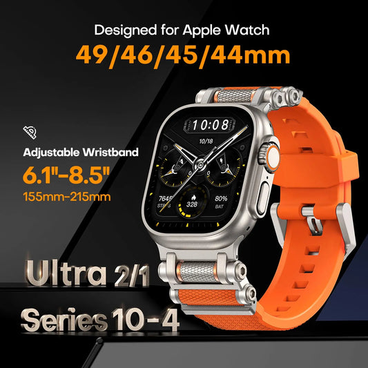 Rubber Sports Band for Apple Watch Ultra 2 49mm Series 10 9 8 7 Se 6 5 Strap for IWatch Ultra 46mm 45mm 44mm Luxury TPU Bracelet