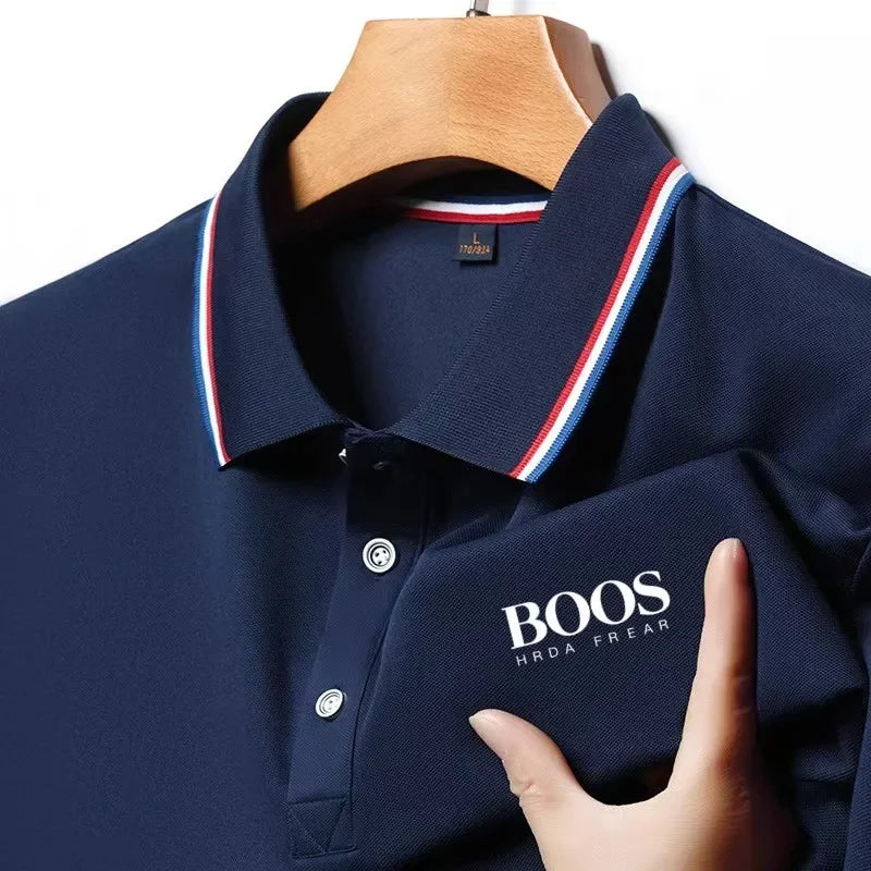 Nueva camisa Polo de manga corta informal de negocios bordada para hombre, Top transpirable cómodo de manga corta a la moda