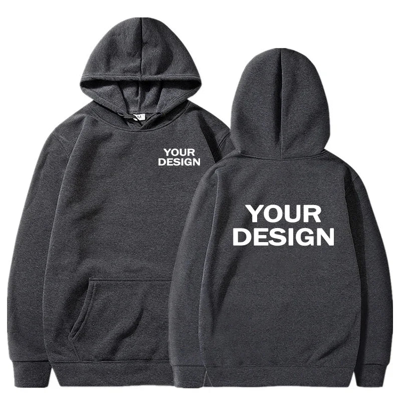 Sudaderas con capucha con estampado personalizado para hombre y mujer, ropa informal holgada, sudaderas con capucha de Color sólido, sudaderas de calle con personalidad de manga larga