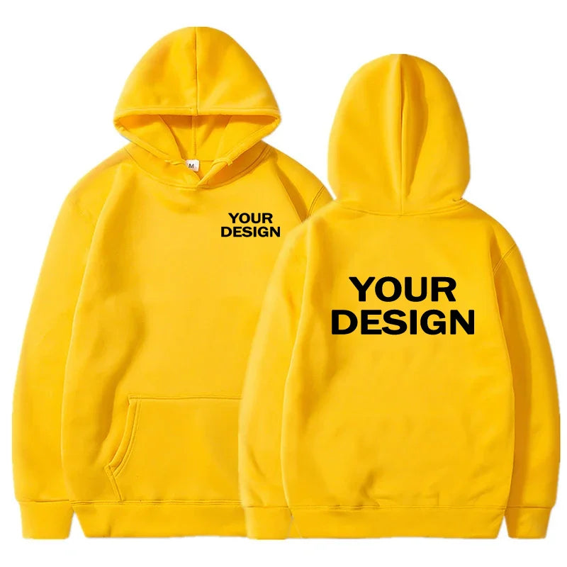 Sudaderas con capucha con estampado personalizado para hombre y mujer, ropa informal holgada, sudaderas con capucha de Color sólido, sudaderas de calle con personalidad de manga larga