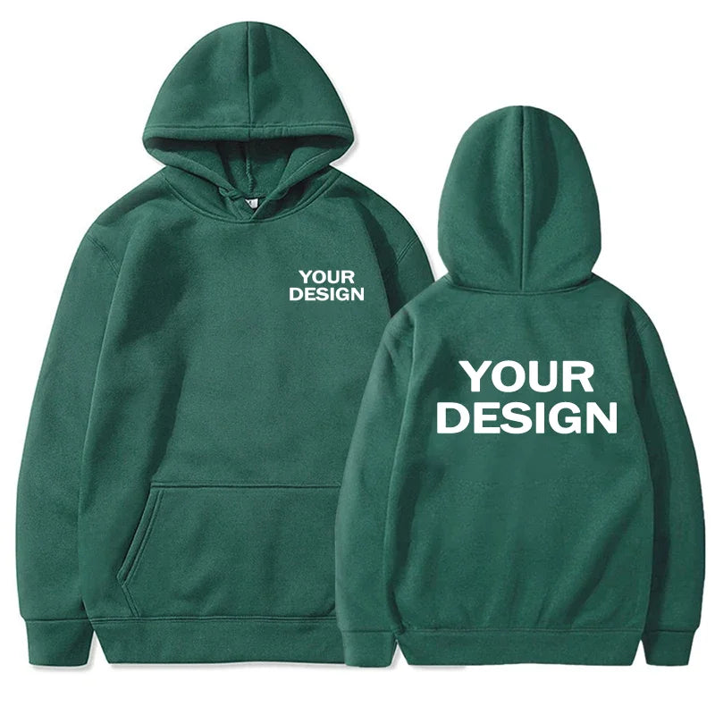 Sudaderas con capucha con estampado personalizado para hombre y mujer, ropa informal holgada, sudaderas con capucha de Color sólido, sudaderas de calle con personalidad de manga larga