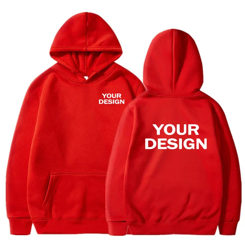 Sudaderas con capucha con estampado personalizado para hombre y mujer, ropa informal holgada, sudaderas con capucha de Color sólido, sudaderas de calle con personalidad de manga larga