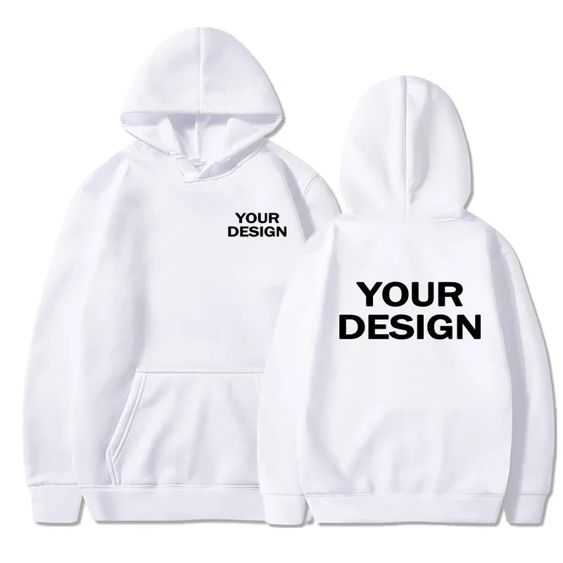 Sudaderas con capucha con estampado personalizado para hombre y mujer, ropa informal holgada, sudaderas con capucha de Color sólido, sudaderas de calle con personalidad de manga larga